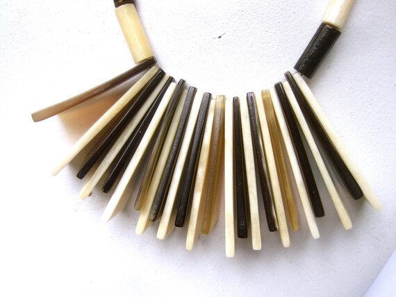 Exotic Artisan Sliced Shell Statement Necklace - image 5