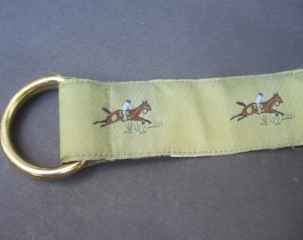Equestrian Green Ribbon Horse Jumper Belt