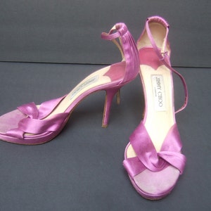 JIMMY CHOO Pastel Satin Ankle Strap Heels Made in Italy image 3