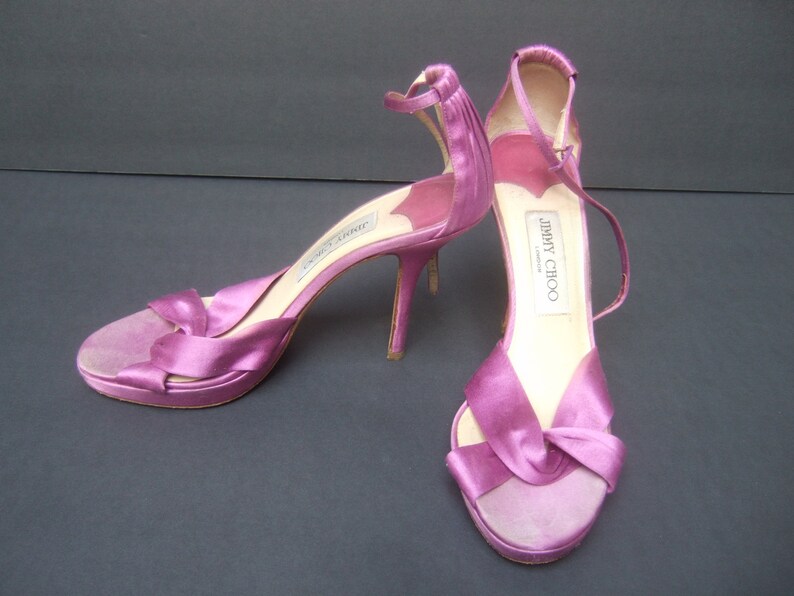 JIMMY CHOO Pastel Satin Ankle Strap Heels Made in Italy image 3