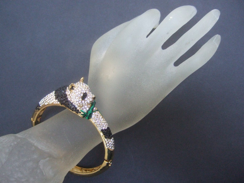 Charming Crystal Panda Bangle Bracelet