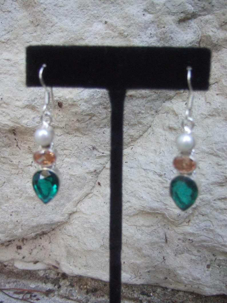 Sterling Artisan Semi Precious Dangle Earrings image 4