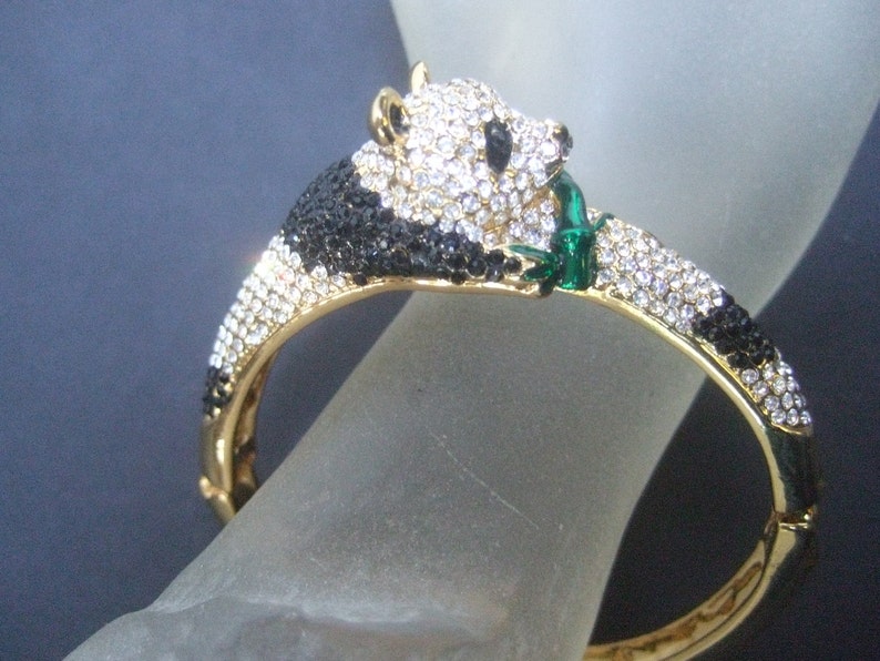 Charming Crystal Panda Bangle Bracelet