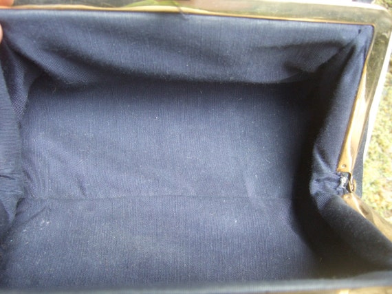 1960s Black Suede Beaded Trim Diminutive Handbag - image 5