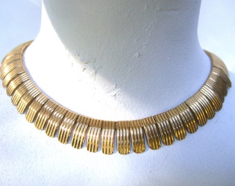 TRIFARI Sleek Gilt Metal Choker Necklace