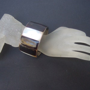 Exotic Mother of Pearl & Antler Inlay Tile Cuff Bracelet image 4