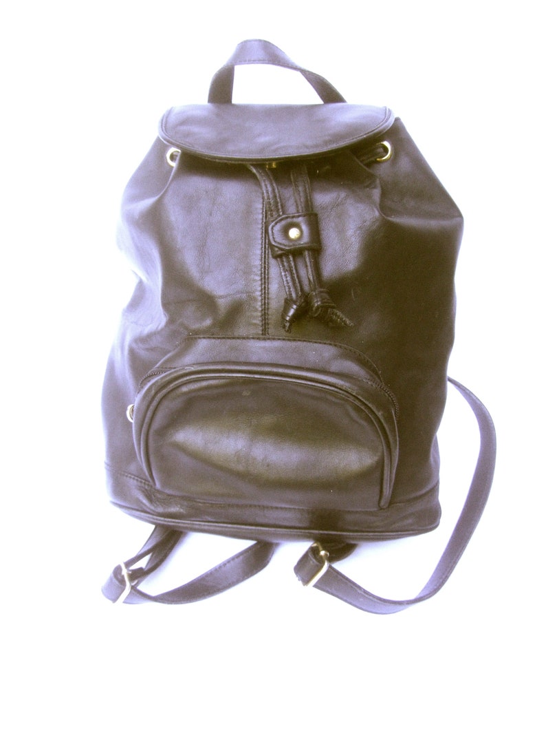 Italian Black leather Backpackhandbag