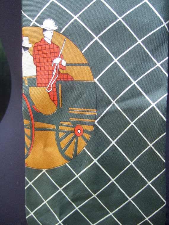 Italian Silk Print Mod Handmade Necktie c 1970 - image 5
