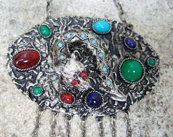 1970s Jeweled Gargoyle Pendant