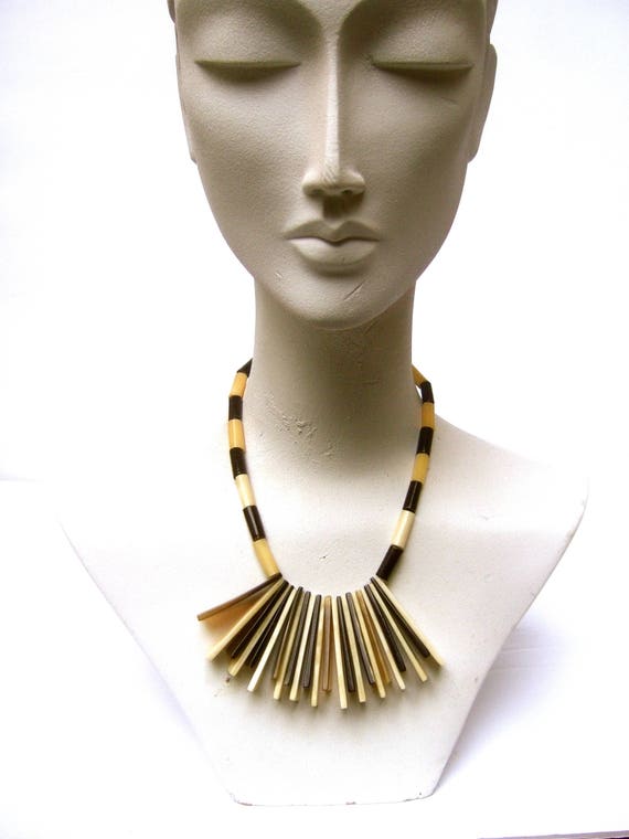 Exotic Artisan Sliced Shell Statement Necklace - image 2