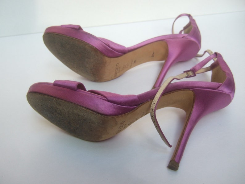 JIMMY CHOO Pastel Satin Ankle Strap Heels Made in Italy image 5