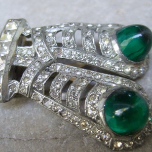ART DECO Opulent Crystal Jeweled Fur Clip Brooch c 1940s