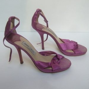 JIMMY CHOO Pastel Satin Ankle Strap Heels Made in Italy image 4