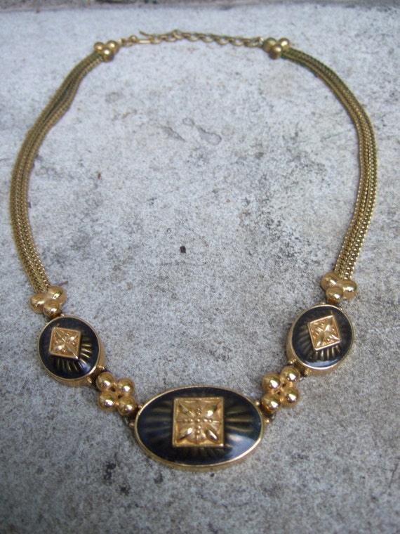 Elegant Gilt Medallion Chain Necklace Designed by 