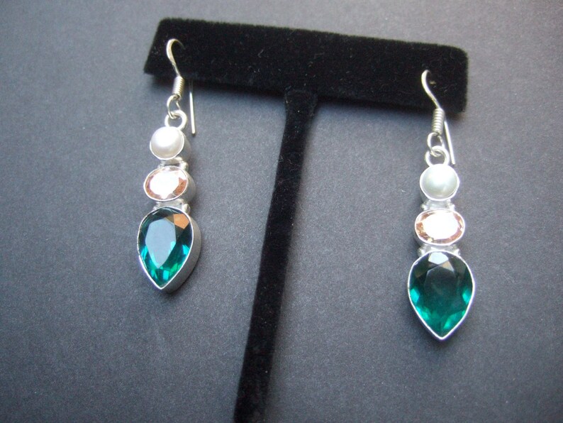 Sterling Artisan Semi Precious Dangle Earrings image 3