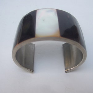 Exotic Mother of Pearl & Antler Inlay Tile Cuff Bracelet image 5