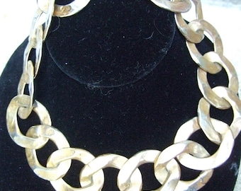 KEN LANE Vintage Gilt Link Chain Necklace c 1980