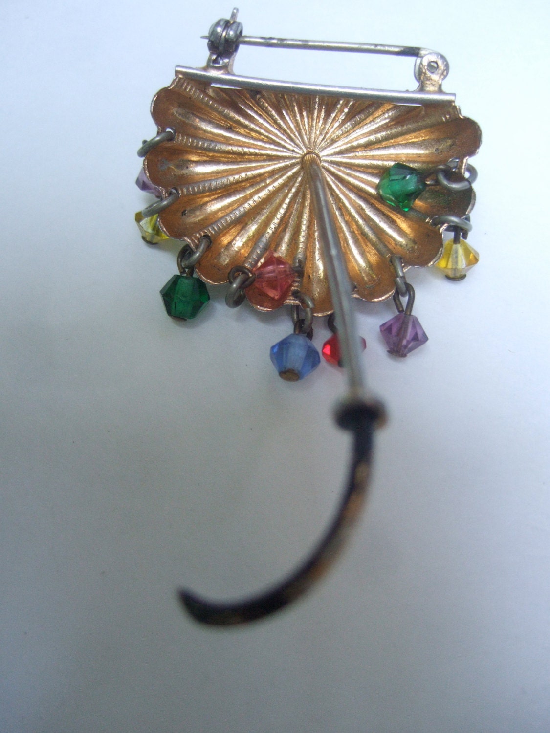 Belle Broche Parapluie En Métal Doré - Vintage Et Sans Marque, Parfait Accessoire