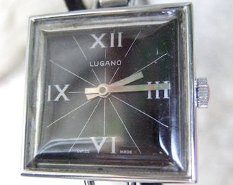 1970s Sleek Chrome Wrist Watch designed by LAGANO