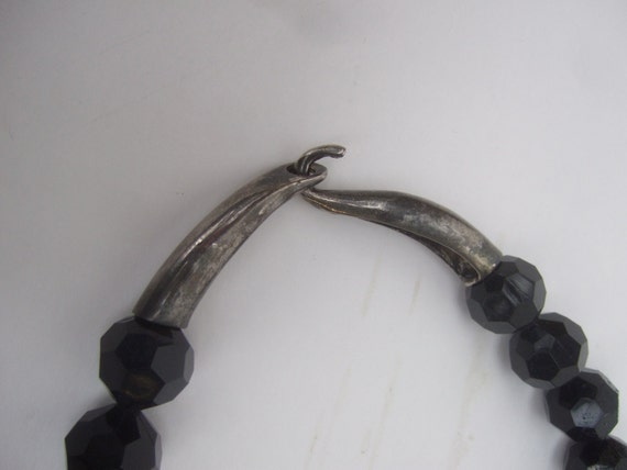 Dramatic Large Scale Black Lucite & Silver Long B… - image 5