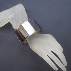 Exotic Mother of Pearl & Antler Inlay Tile Cuff Bracelet image 2