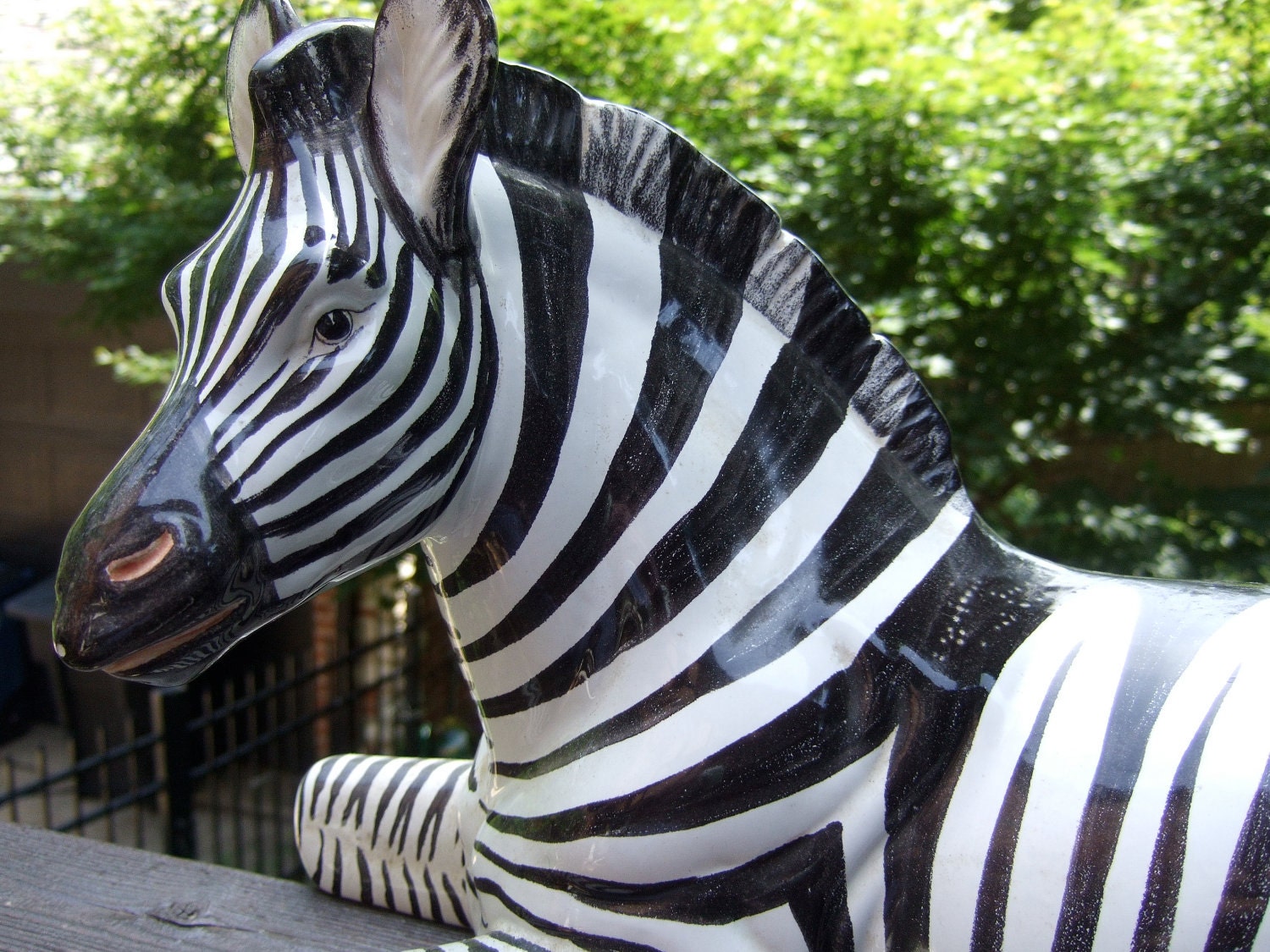Vintage Porcelain Zebra Statue Made in Italy c 1970 Etsy