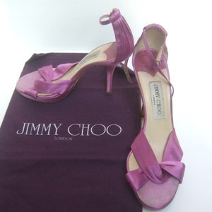 JIMMY CHOO Pastel Satin Ankle Strap Heels Made in Italy image 2