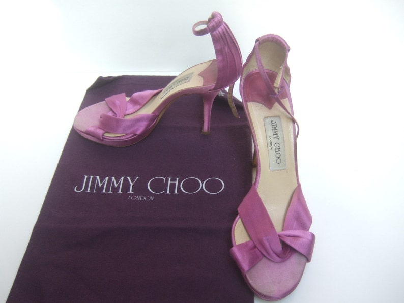 JIMMY CHOO Pastel Satin Ankle Strap Heels Made in Italy image 2