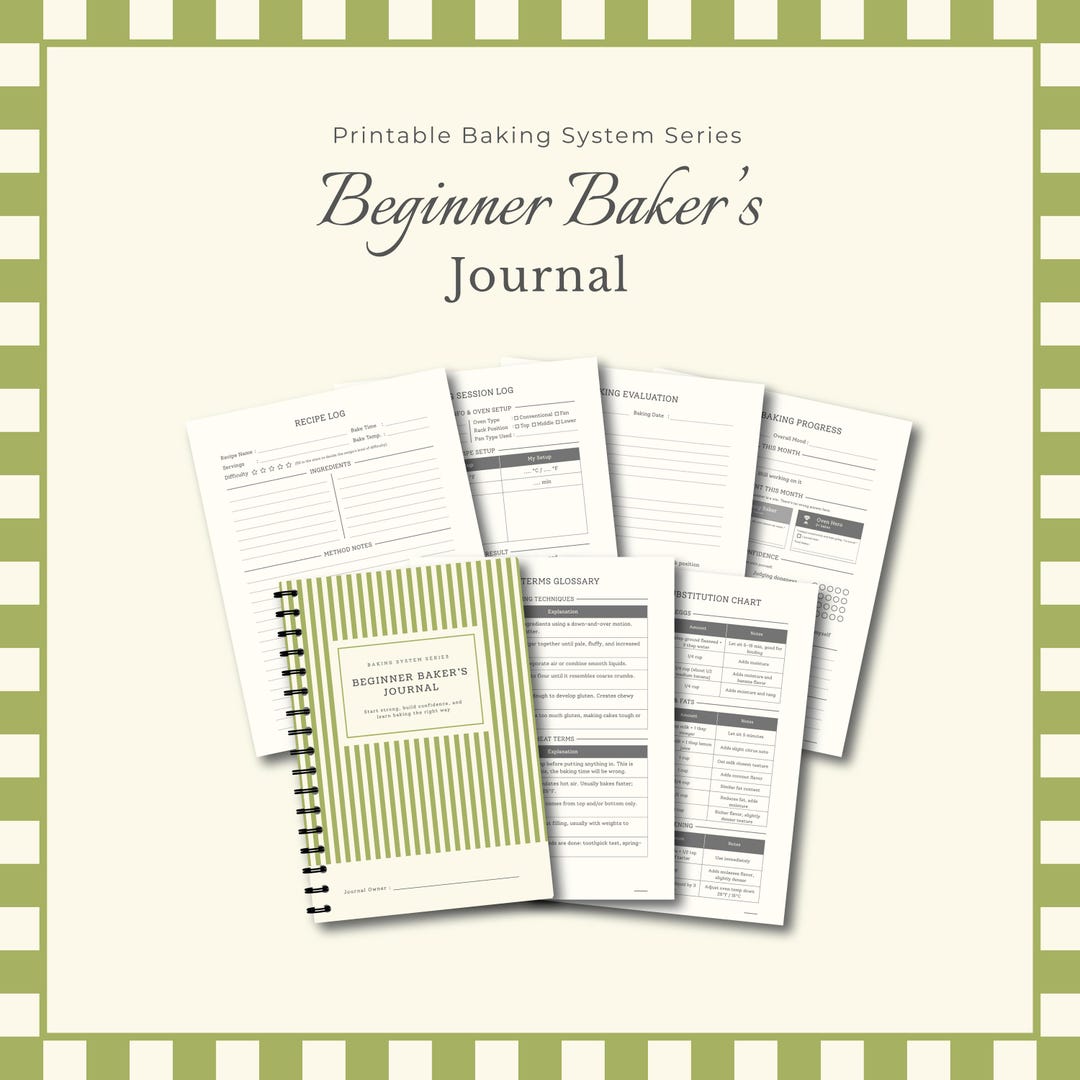 Baking Journal.pdf Beginner Baker's Journal Printable, Baking Log Book for New Bakers ...