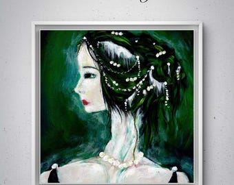 Digital Download Printable- Woman Acrylic Painting