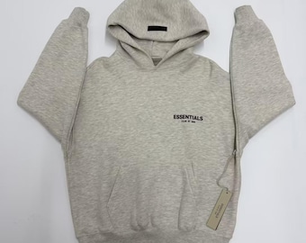 Sudadera con capucha NWT Essentials, sudadera extragrande color avena claro, jersey de felpa grueso y acogedor para hombres y mujeres.