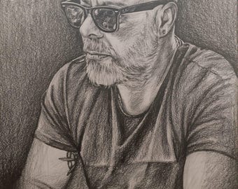 Retrato personalizado a carboncillo