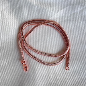Rose Gold Snake Chain Necklace, Dainty Copper Choker, Minimalist Layering Jewelry