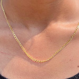 Collier chaîne fine en argent sterling 925 plaqué or 14 carats, bijou unisexe moderne