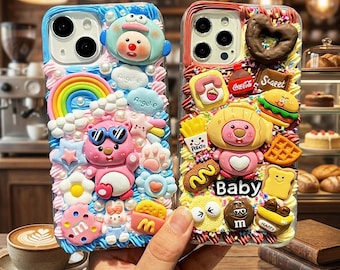 DIY Kit or Finished Kawaii Loopy Decoden Phone Case, Custom iPhone Cover, 3D Figure Craft Supplies, DIY Gift for Her