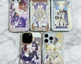 Honkai Star Rail Holographic Case for iPhone 17 16 15 14 13 12 11, Aventurine Argenti Boothill Game Laser Phone Case Unique Gamer Gift