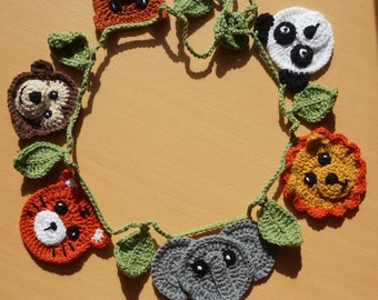 Crochet Animal Garland Bunting/ Banner for Nursery or Child's Bedroom