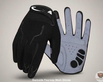 Guantes de moto Ammara y de malla de cuatro vías / Guantes de moto compatibles con pantallas táctiles / Equipamiento de motociclista acolchado y transpirable / Malla de cuatro vías en la parte posterior