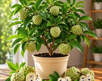 Custard Apple Plant Live 5-12 - Prestige '''tamarosseedsbulbs''' - Etsy
