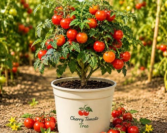 Cherry Tomato Plant Live for Planting, Sweet Cherry Tomato Plant, Home Vegetable Garden, 4-6 Inch Tall, 4 Inch Pot