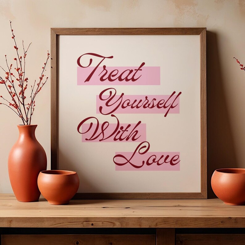 Self Care Wand Kunst druckbare, Selbstliebe Zitat Druck, positive Affirmation Dekor, Wellness Wandkunst, Motivations Poster digitaler Download Bild 1