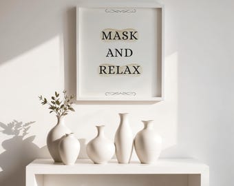 Spa-väggkonst för hudvård, present till läkare, självvårdscitat, hudvårdsväggkonst, mask- och avslappningscitat, väggkonst för skönhetsrum