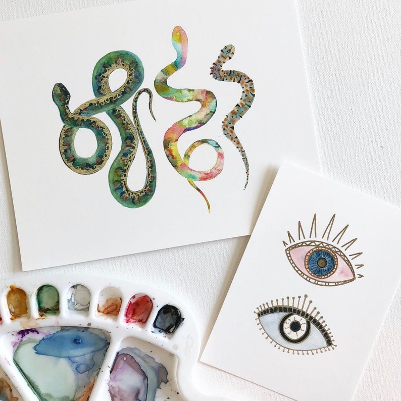 Evil Eye Painting Modern Boho Wall Art Gypsy Girl Art Print. All Seeing Eye Art Print Pink /& Pale Blue Boho Decor Bohemian Dorm Art