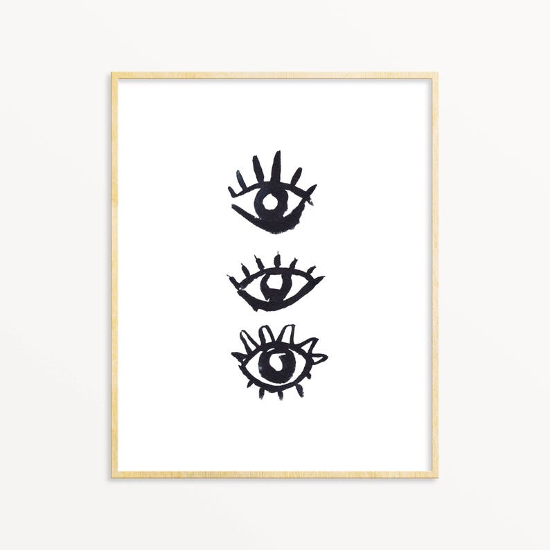 Black & White Evil Eye Art Print. Evil Eye Art. Modern Boho | Etsy