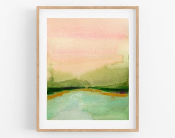 Watercolor Landscape Art Print | 8" x 10" Landscape Art | Country Home Decor | Gallery Wall Art | Artwork by Shop Owner Sarah Martinez