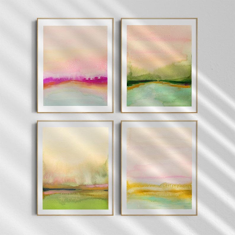 Watercolor Landscape Art Print | Landscape Art | Country Home Decor ...