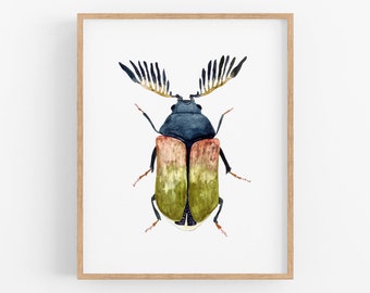 Colorful Beetle Art Print. Kids Room Decor.  Nursery Wall Art. Colorful Bug Painting. Beetle Art Print. Watercolor Beetle. Boy's Bedroom Art