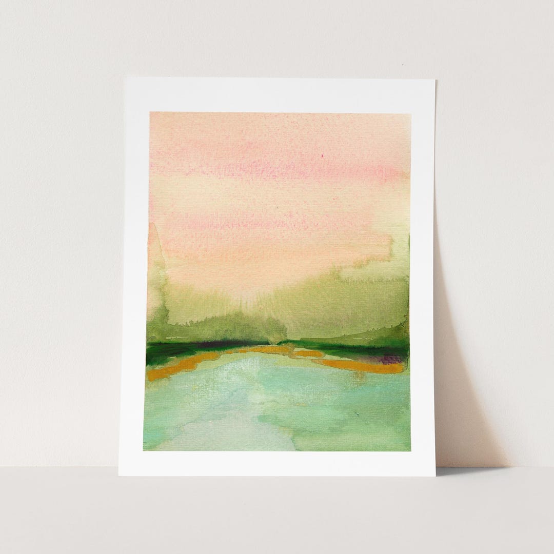 Watercolor Landscape Art Print | Landscape Art | Country Home Decor ...
