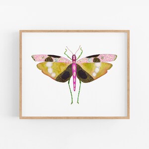 Unique Grasshopper Art Print. Colorful Bug Watercolor Art Print. Pretty Grasshopper Wall Art. Nature Gallery Wall Kids Decor. Nursery Design