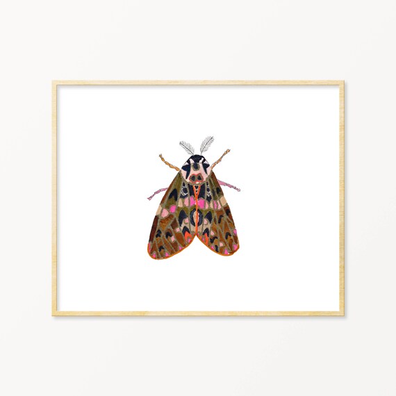 Colorful Watercolor Moth Art Print. Watercolor Moth Painting. | Etsy